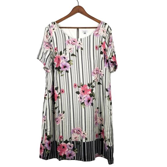 NEW! Avenue Floral Stripe Shift Dress - 18/20 - Picture 1 of 6